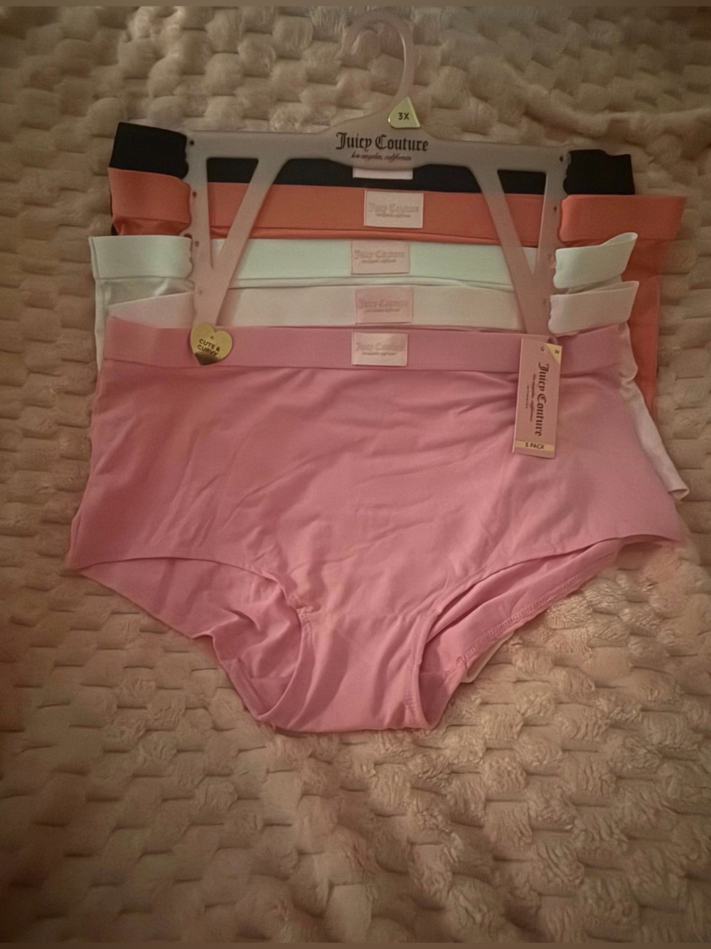 Juicy Couture 5 pack ‘Cute and Curvy’ high waisted brief panties - 3X - NWT!
